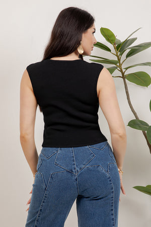 Shakira sleeve less fringe top