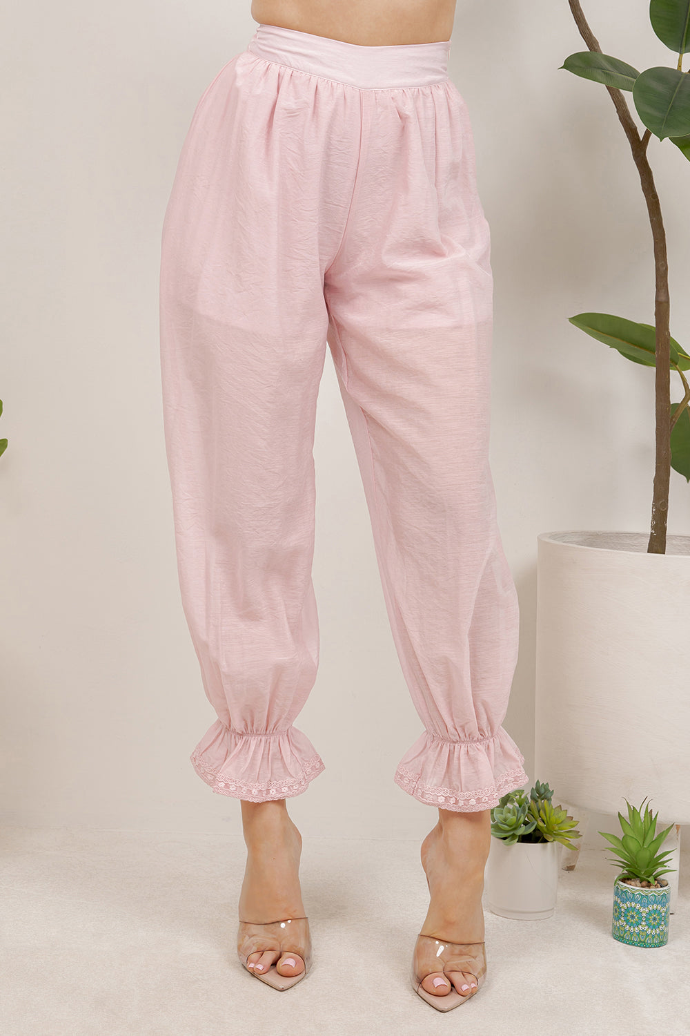 Balboa Fashion Thian Sheer Balloon Pants - Pink