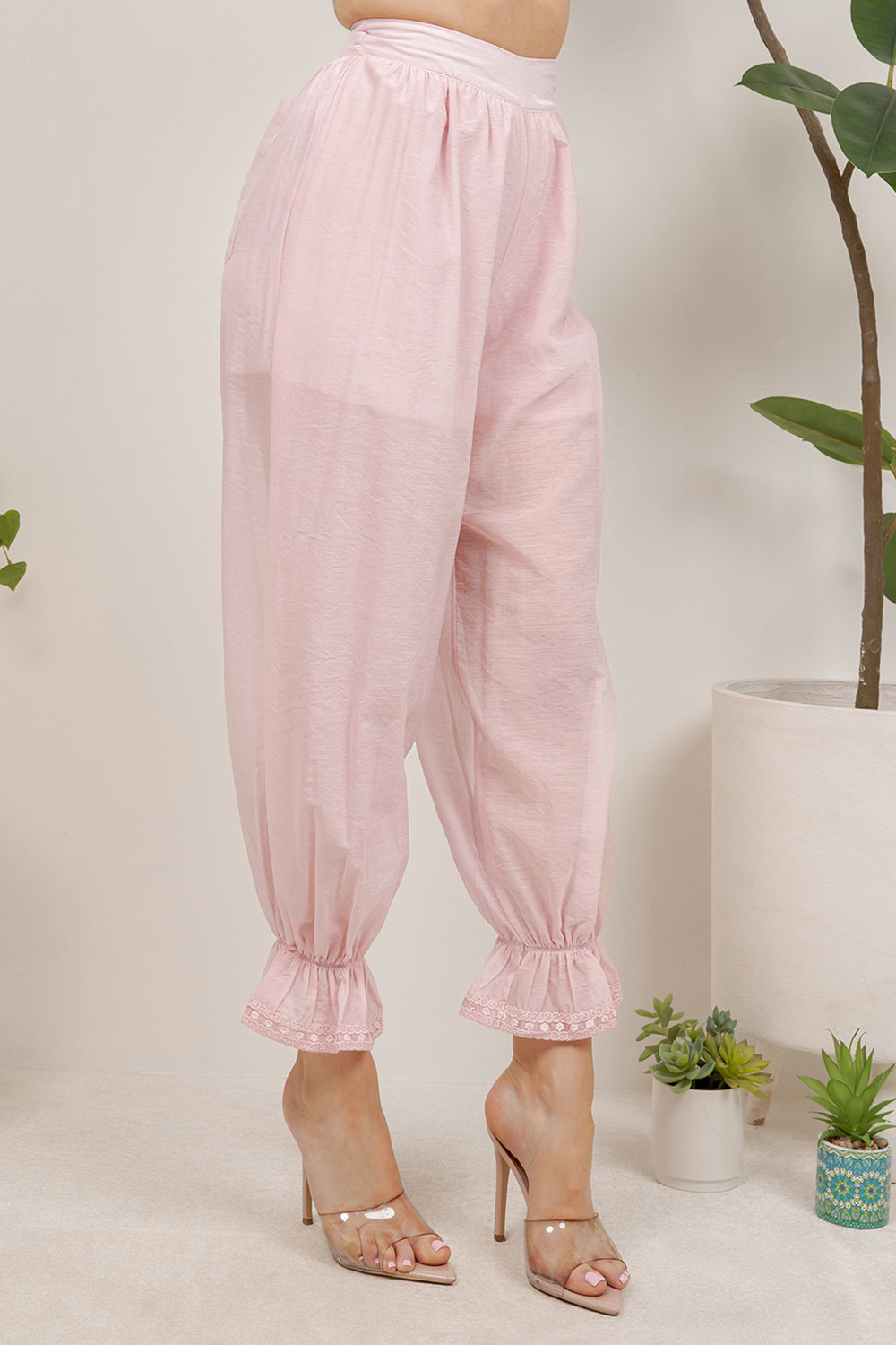 Balboa Fashion Thian Sheer Balloon Pants - Pink