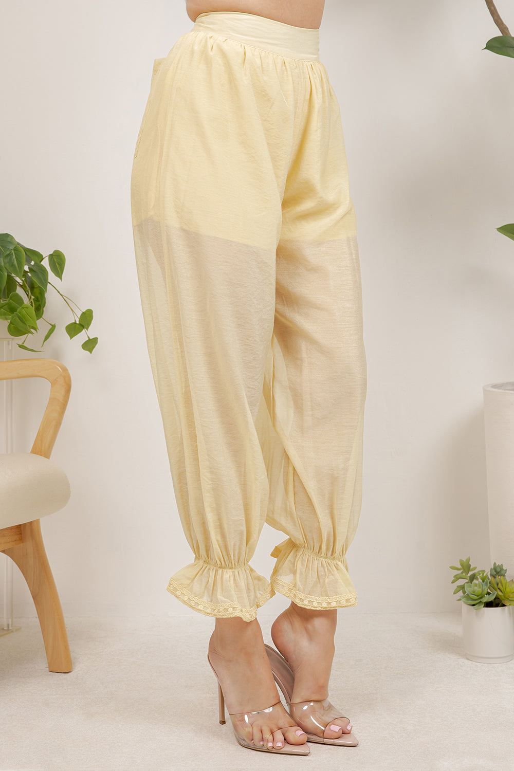 Balboa Fashion Thian Sheer Balloon Pants - Yellow