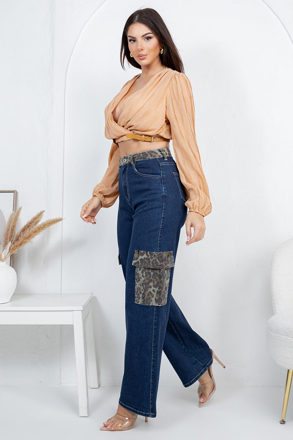 Balboa Fashion Astana Leopard Cargo Jeans