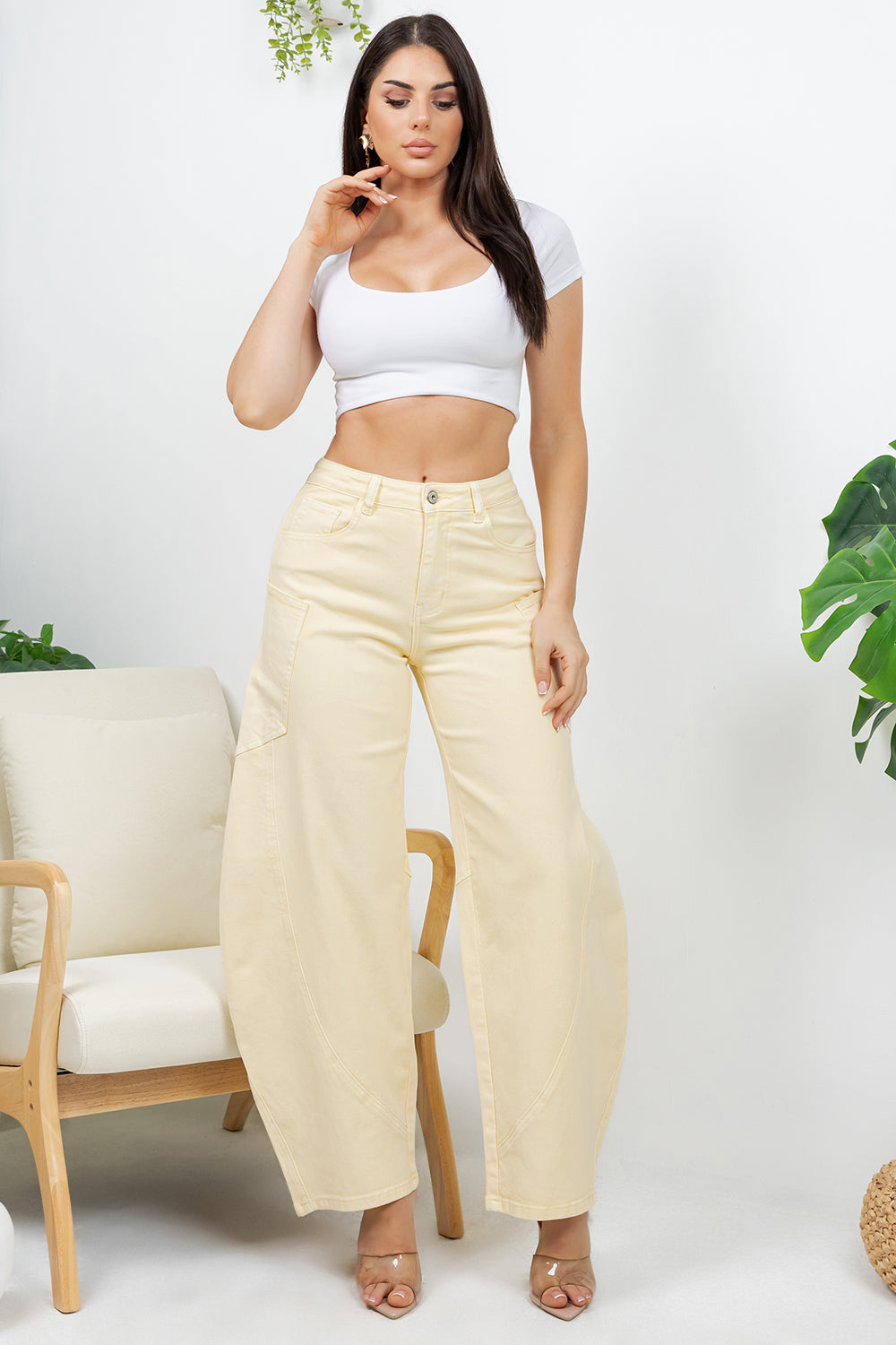 Balboa Fashion Rosalia Stretch Bubble Jean - Yellow