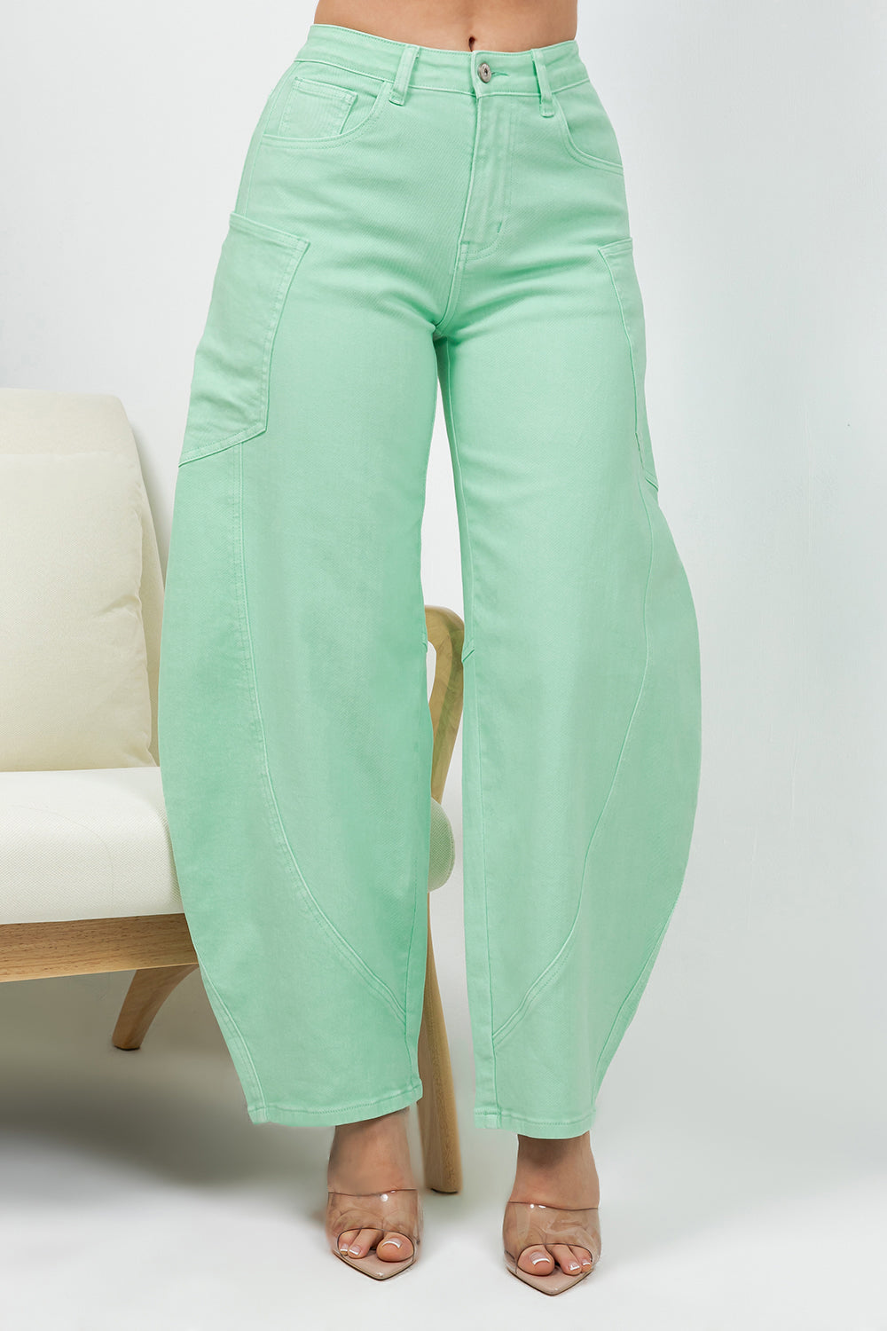 Balboa Fashion Rosalia Stretch Bubble Jean - Mint