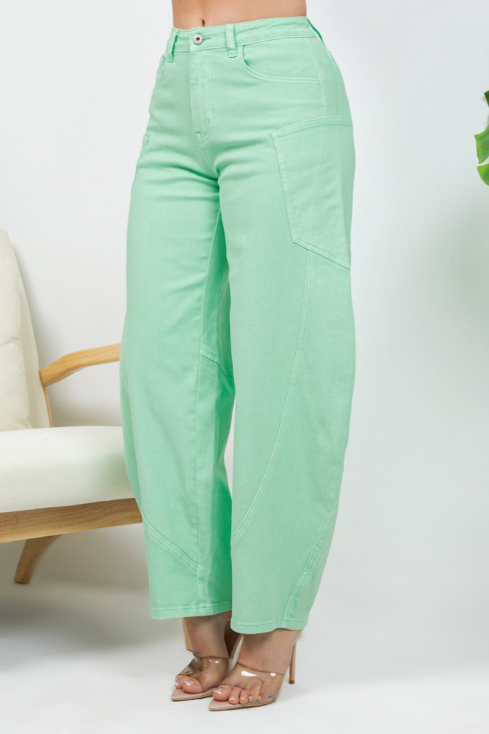 Balboa Fashion Rosalia Stretch Bubble Jean - Mint