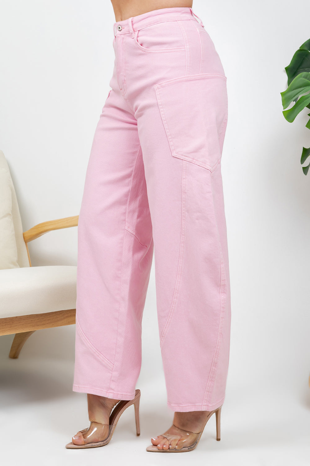 Balboa Fashion Rosalia Stretch Bubble Jean - Pink