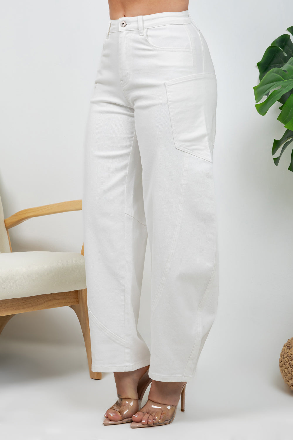 Balboa Fashion Rosalia Stretch Bubble Jean - White