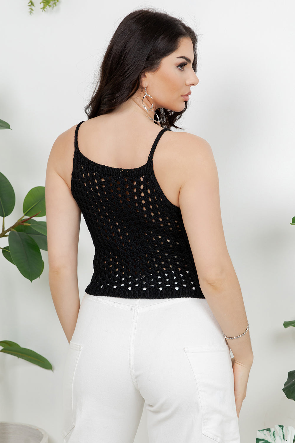 Balboa Fashion Shayla Floral Crochet Top - Black