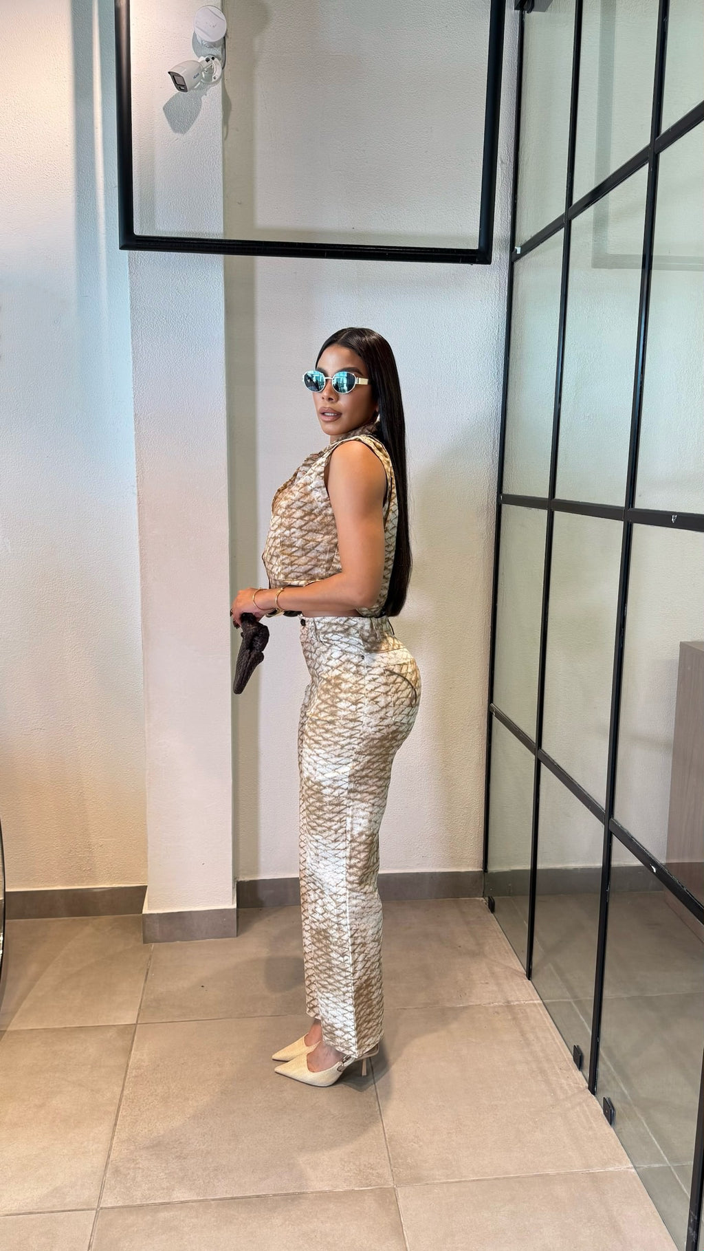 Animal print pants set