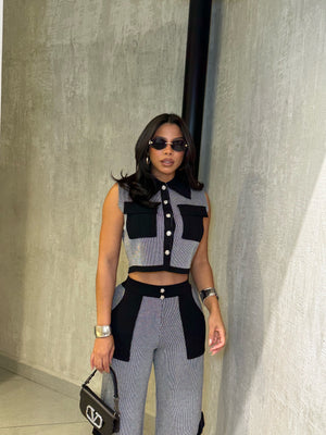 Lulu knit lounge 2 piece set pants and top