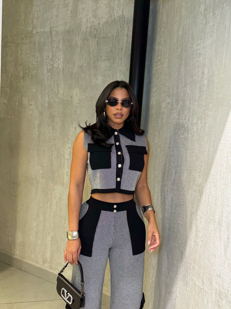 Lulu knit lounge 2 piece set pants and top