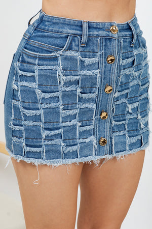 Klaus stretchy skort with gold buttons