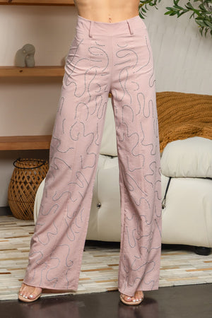 Embellishment high waisted pants