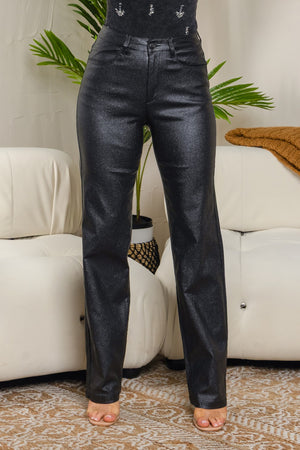 Beyonce faux leather straight pants