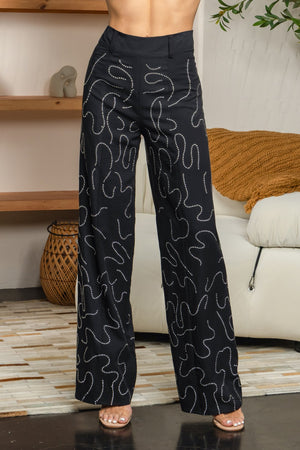 Embellishment high waisted pants