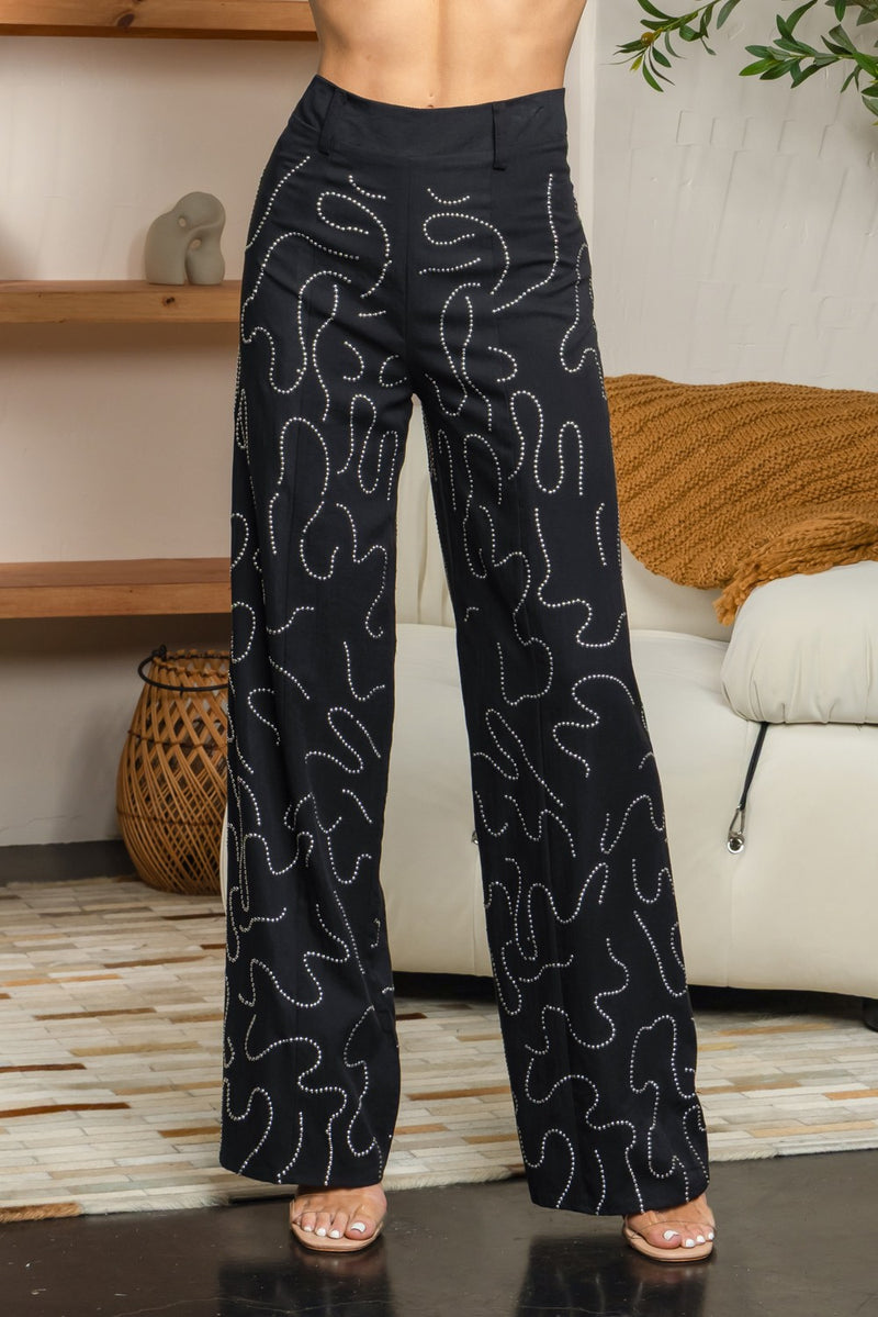 Embellishment high waisted pants