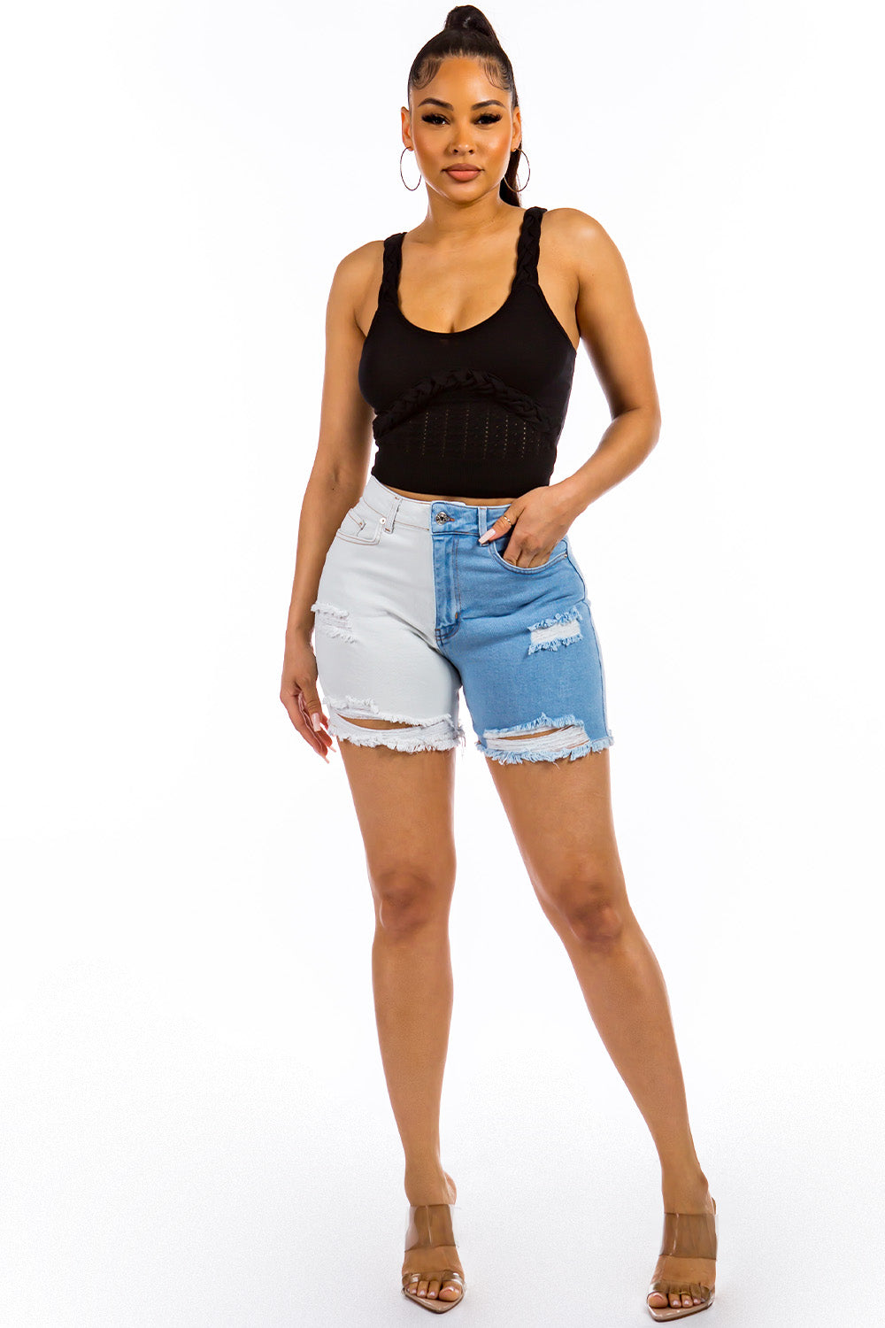 Berlin Block color denim short – BALBOA STORE