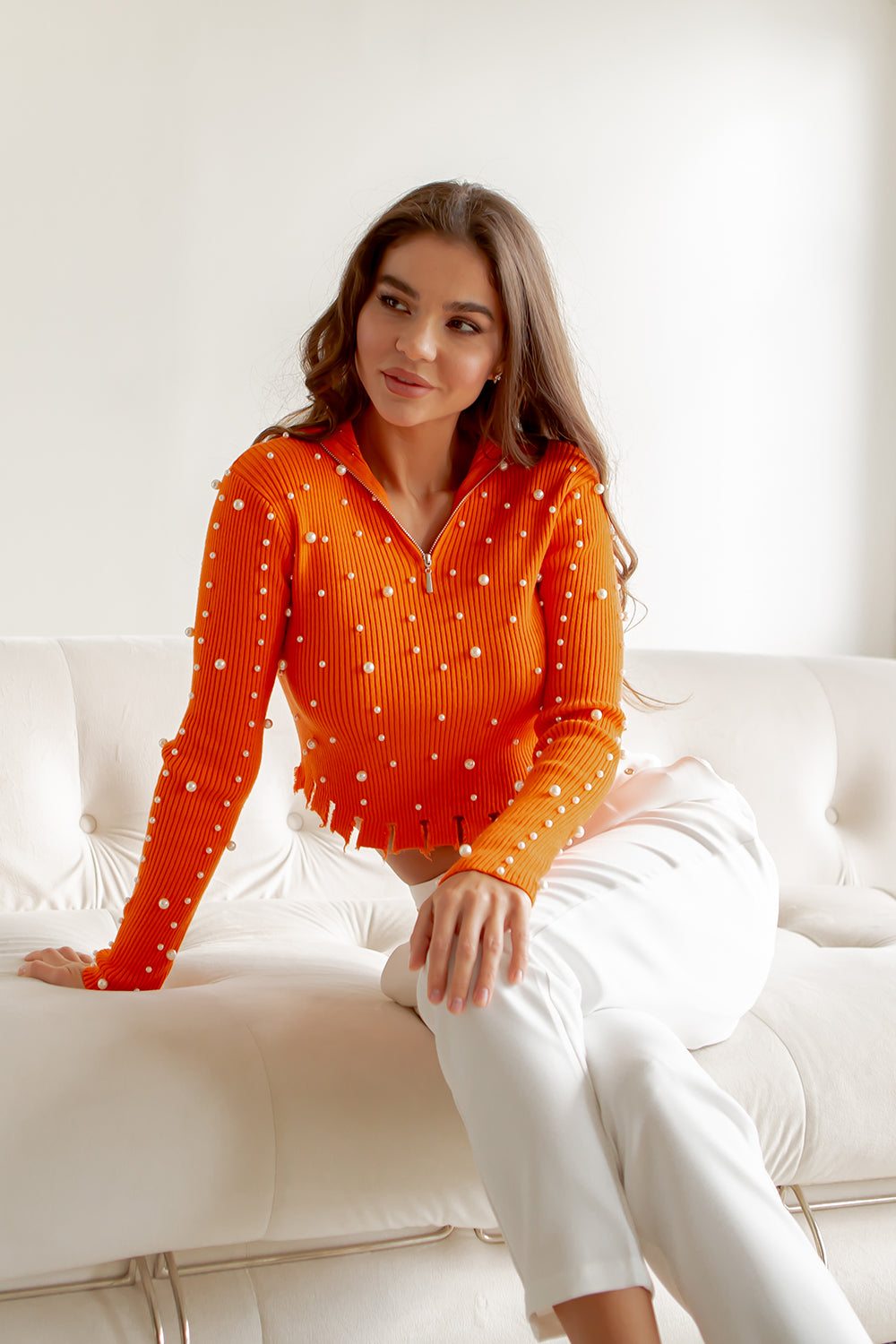 Ravello Knit sweater with pearls around