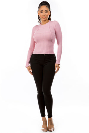 Cecilia Knit top long sleeve textured