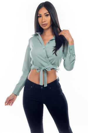 Freya Long sleeve blouse polo neck with lace