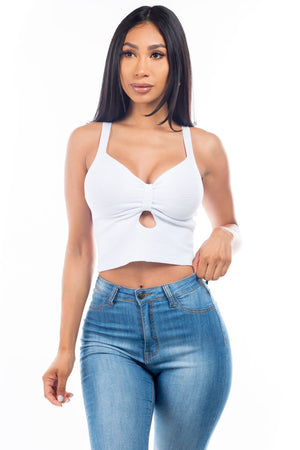 Caroline Sleeveless knitted crop top