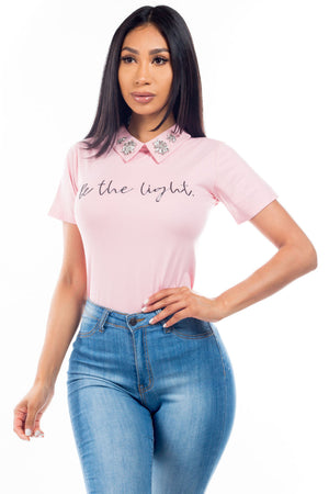 Andre T-shirt with stones on the neck